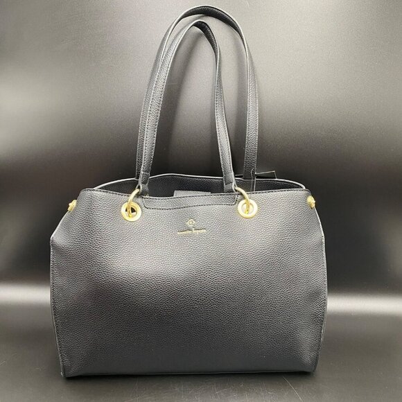 Nanette Lepore Vegan Leather Cecylia Shoulder Bag Black - Picture 1 of 10